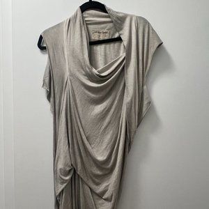 All Saints Sedna Dress, asymmetrical draped gray, Size 6 US / 10 UK